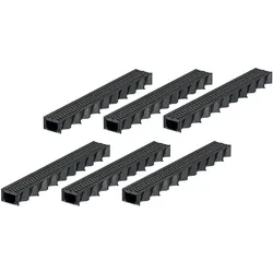 6x1m ACO Self® Hexaline 2.0 Entwässerungsrinne mit Stegrost Microgrip