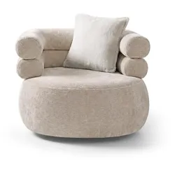 SESSEL Nano, Drehsessel mit runder Form, Beige