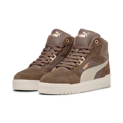 Sneaker PUMA "SHUFFLE DOWNTOWN MID WTR", Herren, Gr. 46, Textil, gold (flat bronze, desert dust, puma gold), Leder, Schuhe Sneaker, Winter und Wetterfest, knöchelhoch, aus Leder