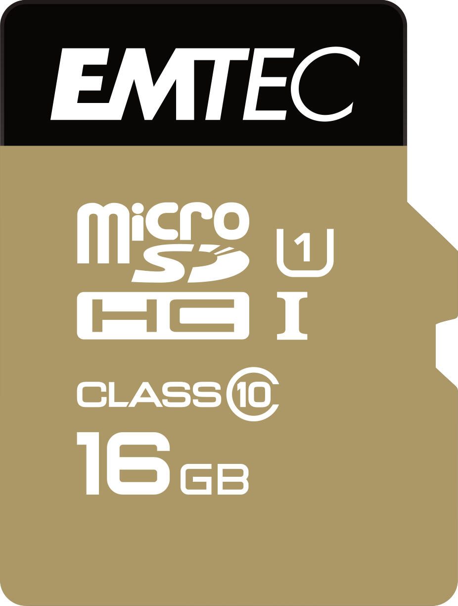 Emtec Gold+ microSD Speicherkarte 16 GB inkl. SD-Adapter ECMSDM16GHC10GP
