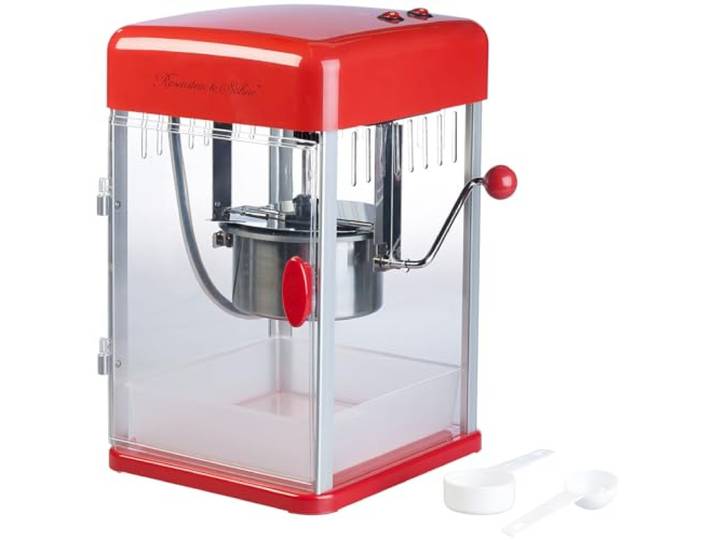 Rosenstein & Söhne Popcorn Maker: Profi-Retro-Popcorn-Maschine Cine , Edelstahl-Topf im 50er-Stil, 15 l (Popcornmaschine für süßes, süßes Maschinen, Schal)