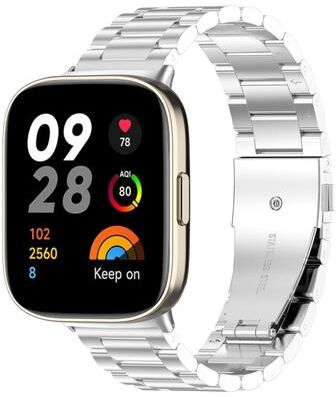 Everyday Crate Redmi Watch 5 4 Stainless Steel Watch Band Three Bead Metal Replacement Strap For Xiaomi Smart Band 9 Pro 8 Pro silver