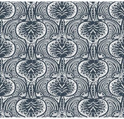Ronald Redding Lotus Palm Navy Wallpaper