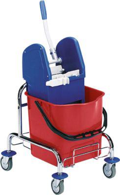 Einfachfahreimer, verchromt, 25 Liter Eimer, mit Profi-Mopppresse
