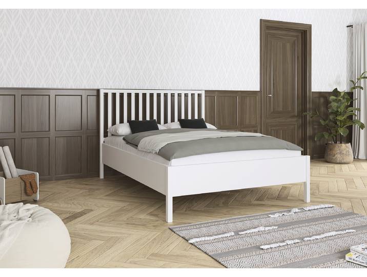 Bettgestell Skagen 140 x 200cm Spanplatte, lackiert Weiß
