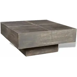 vidaXL Couchtisch Dunkelbraun Quadratisch Massivholz Mango