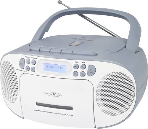 Reflexion CD-Radio DAB+, UKW, DAB AUX, CD, Kassette, USB Weiß, Blau