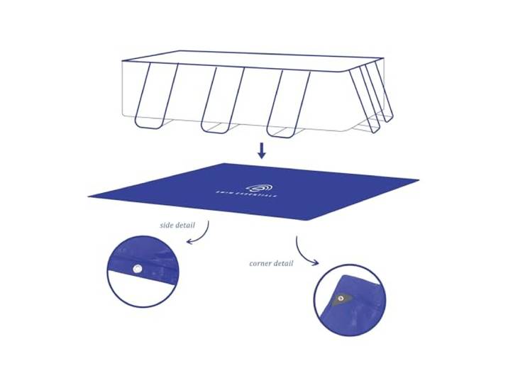 Swim Essentials Donkerblauw Abstract Grondzeil Zwembad 200x400 cm