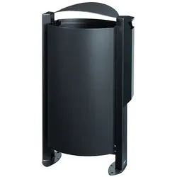 ARKEA Abfallkorb stand Rossignol 100 L Anthrazit mit Ascher Outdoor-Mülleimer in Anthrazit matt
