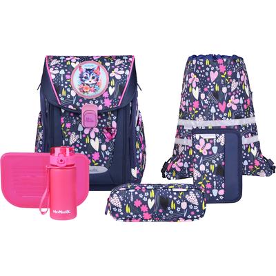 Schulranzen MCNEILL "Primo, inkl. Etui, Turnbeutel", Kinder, Gr. B/H/T: 30cm x 38cm x 20cm, in the garden, Polyester, Rucksäcke