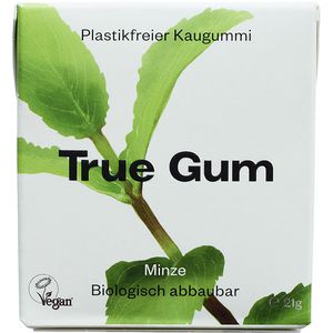True-Gum Kaugummis Minze, zuckerfrei, Schachtel mit 16 Dragees
