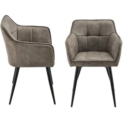 Esszimmerstuhl 2er Set Birmingham Taupe [en.casa]