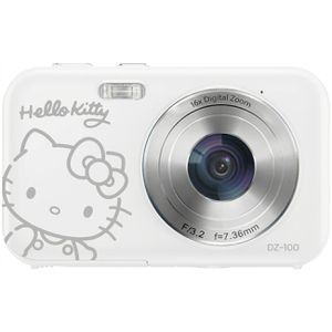 Yashica DZ-100 Hello Kitty Kompaktkamera weiß, mit 2,4 Zoll Display, CMOS Sensor, 1080p, 5 MP