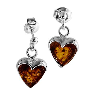 Paar Ohrhänger OSTSEE-SCHMUCK "Ostsee-Schmuck Ohrhänger Herz 10 x 10 mm", weiß, Ohrringe, Damen, 17 x 10mm, Silber 925 (Sterlingsilber)
