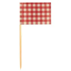 Papstar 10 X 200 Deko-Picker 8 cm rot "Vichy Karo"