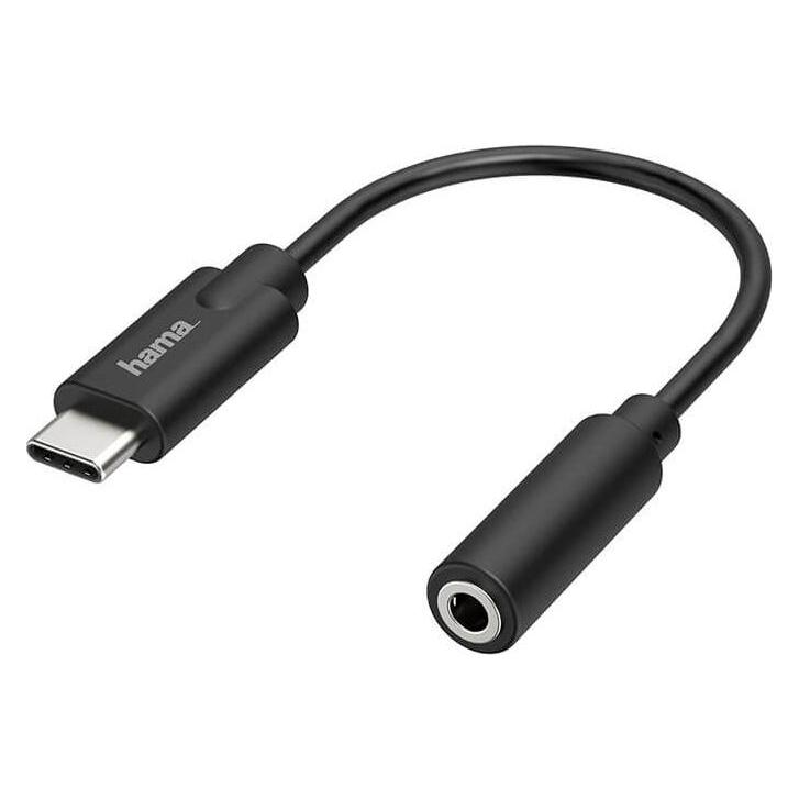 Hama Audio-Adapter, USB-C-Stecker - 3,5-mm-Klinke-Buchse, Stereo (Winkeladapter) (00205282)