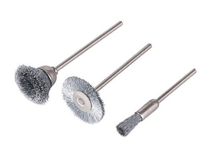 wolfcraft Edelstaaldraad-mini-borstelset 3-delig I 2747000