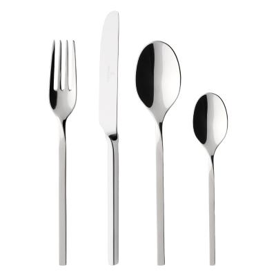 Besteck-Set VILLEROY & BOCH "Tafelbesteck NewWave 24er Set edelstahl", silber (edelstahl), 24, Essbesteck-Sets, Spülmaschinenfest