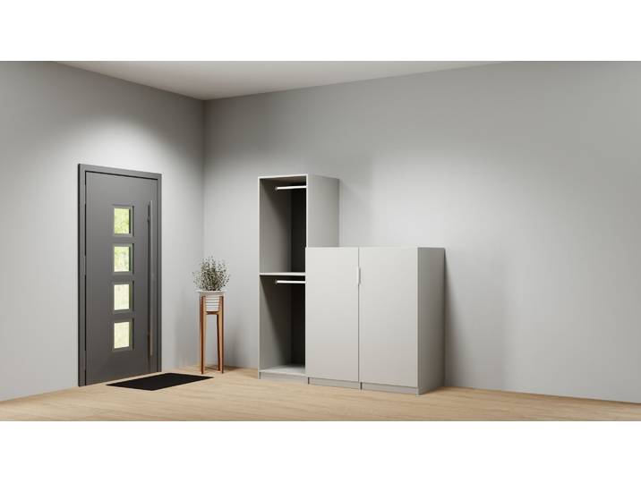 Treppenkleiderschrank nach Maß - Stufenkommode mit vielen Optionen Premium Dekore Grau
