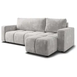 ECKSOFA RAMIL Hellgrau Chenille mit Schlaffunktion