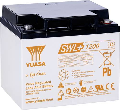 Yuasa SWL+1200 Bleiakku Blei-Vlies (AGM) 40.6Ah 12V 1St.