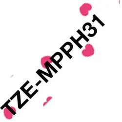 Brother TZE-MPPH31 Etiketten erstellendes Band Schwarz auf Rosa