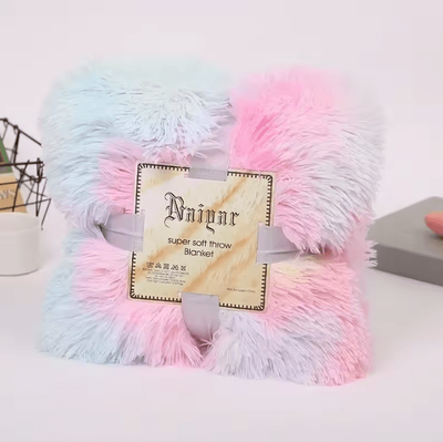 Inspire Curations Super Soft Shaggy Faux Fur Throw Blanket muti color blanket 130x160cm