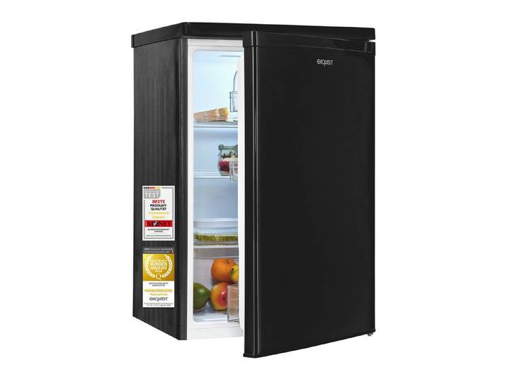 exquisit Vollraumkühlschrank KS516-V-040E, 85.5 cm hoch, 55 cm breit, 127 l Nutzinhalt, LED Beleuchtung, Energieklasse E, 39 dB