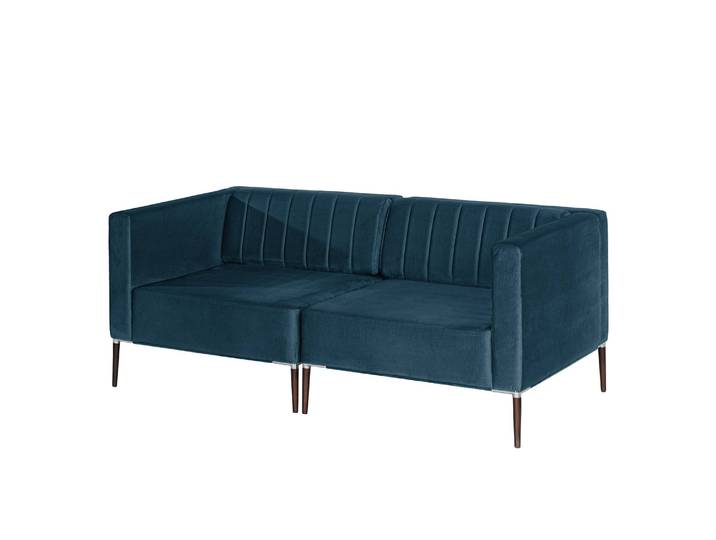 Canapé Luparo I 2-3 places Bleu/Bleu foncé Velours Onoli 172 x 70 x 96cm Scandi