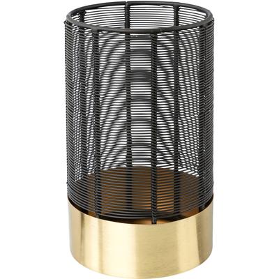 Windlicht OTTO HOME "Kerzenhalter Alienor", gold (schwarz, goldfarben), H:22cm Ø:13cm, Metall, Kerzenhalter, Windlicht, aus Metall, mit Draht-Struktur