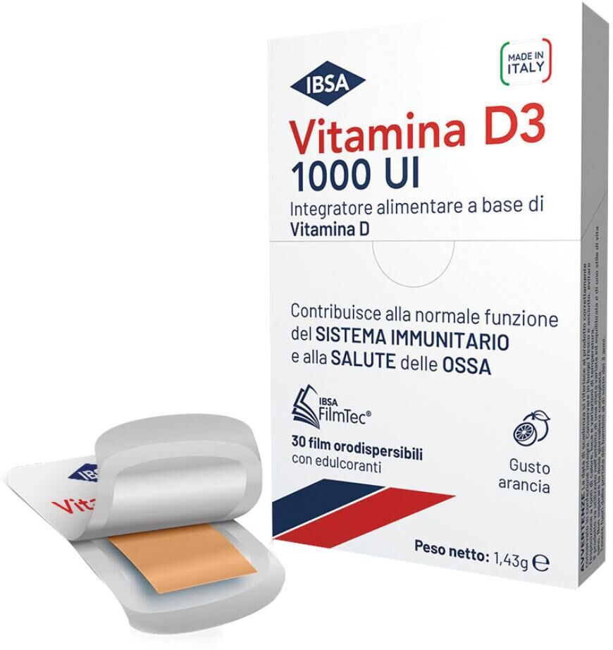 IBSA FARMACEUTICI ITALIA Srl IBSA, Vitamina D3 1000 UI, 30 Film Orodispersibili