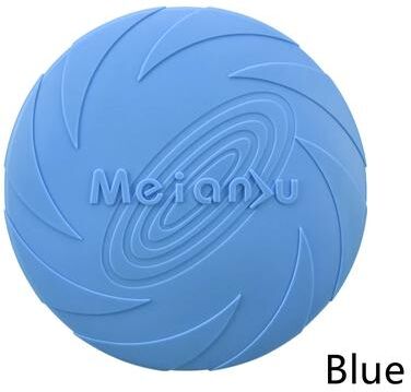 PetsAreLife Durable Dog Toy Flying Disc, Silicone, Resistant To Bite Marks, Outdoor Training Fun blue l