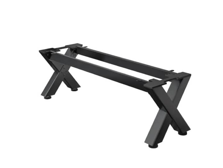 Juana Sitzbank Gestell Metall Schwarz 2 Stück X Form Kufen mit 2 x Verbinder L: B: H: 175 x 40 x 43cm Möbelkufen für Sitzbank