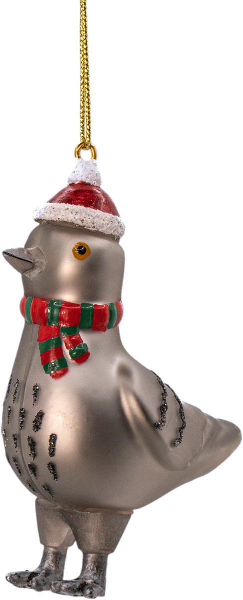 Sass & Belle Kerstbal Duif met kerstmuts