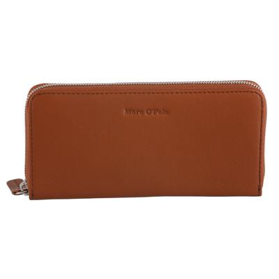 Geldbörse "Emilie", Damen, cognacfarben, Leder, MARC O'POLO ACCESSORIES, Kleinlederwaren, Damen Geldbeutel, Portemonnaie, Money Pocket mit Reißverschluss