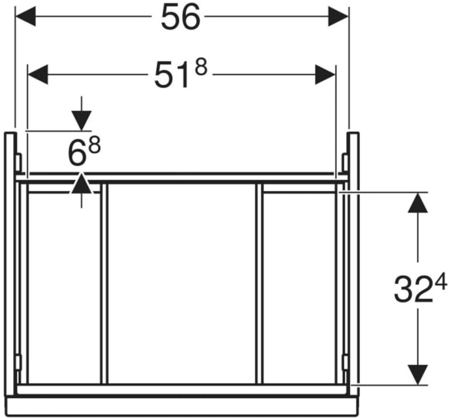 Geberit Waschtischunterschrank Acanto 1 La., 1 I-Lade, B 60cm, la m / la g / l (503003JK2)