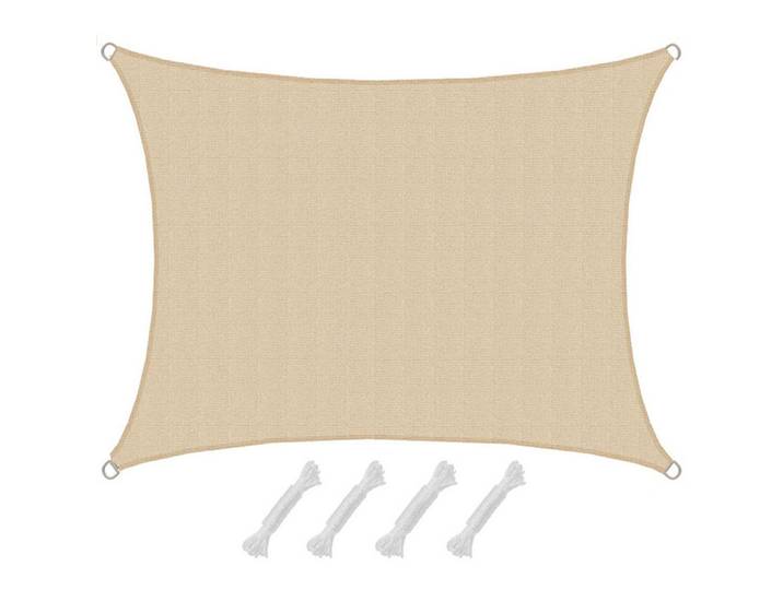 UV-SONNENSEGEL 1,5/2 m, Viereckig, Wasserdurchlässig, Beige