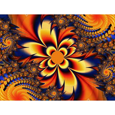 Fototapete PAPERMOON "Abstrakte Verdrehen von Blumen", bunt, B:5m L:2,8m, Vlies, Tapeten