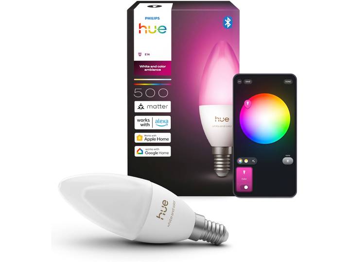 Leuchtmittel Philips Hue Kerze Kunststoff/weiss 3.7W E14 - LED - Lichtfarbe: Warmweiss - Kaltes Tagesweiss - Leuchtmittel- LED Leuchtmittel