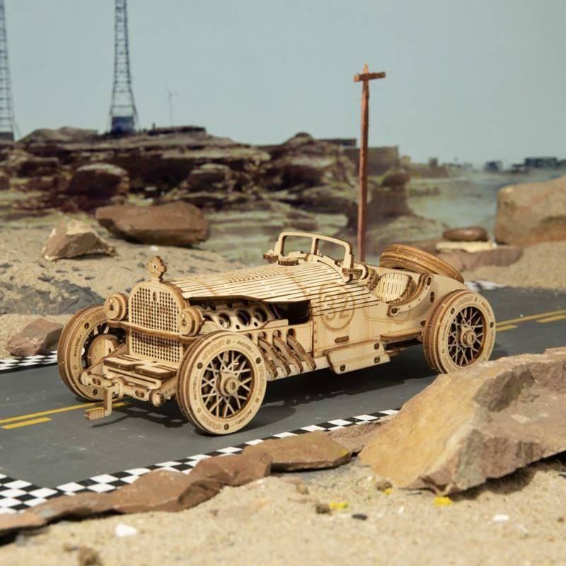 Voiture de Grand Prix - Puzzle 3D Mécanique en bois Rokr