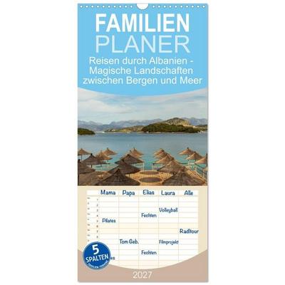 Familienplaner 2027 - Reisen durch Albanien - Magische Landschaften zwischen Bergen und Meer mit 5 Spalten (Wandkalender, 21 x 45 cm) CALVENDO