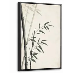 LEINWAND Bilder mit Rahmen - Japandi - Bambus - Beige - 40x60