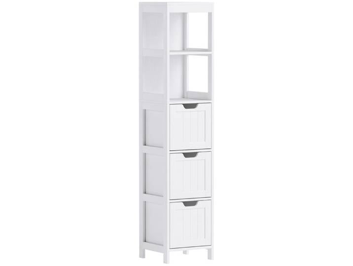 Armoire salle de bains Armoire de salle de bains 2 compartiments ouverts Armoire de rangement pour salles de bains Blanc