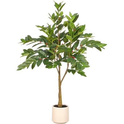 Kunstbaum CREATIV GREEN "Coffea", grün, H:120cm, Obermaterial: 50% Kunststoff, 50% Polyester, Kunstpflanzen, mit Deko-Früchten