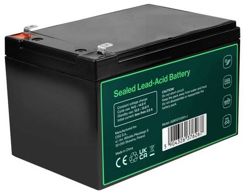Green Cell GC-AGM12V12AH-J Bleiakku Blei-Vlies (AGM) 12Ah 12V 1St.