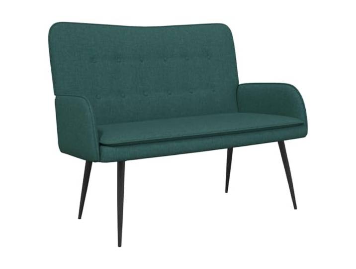 KKgypkn 2-Sitzer Sofa Dunkelgrün 115 x 61 x 87 cm Stoff Polyesterbezug, Schaumstoffpolsterung, pulverbeschichtete Stahlbeine, geknöpfte Rückenlehne