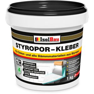 IsolBau Montagekleber für innen, 1kg, Styroporkleber, schnellhaftend & wasserdicht, weiß