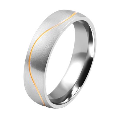 Partnerring AKZENT "Exotic Wave, langlebig" Gr. 66, bunt (bicolor), Fingerringe, Herren, 66, Edelstahl