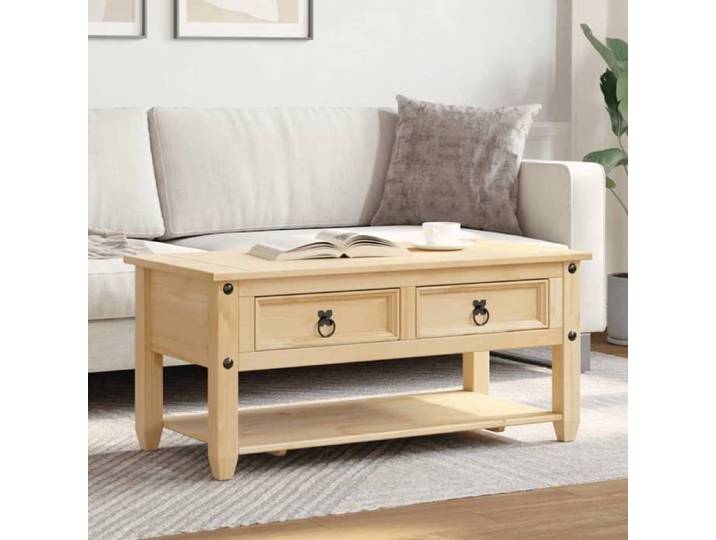 Table basse Table de salon VIDAXL avec tiroirs Corona 100x48x45 cm bois de pin massif T597