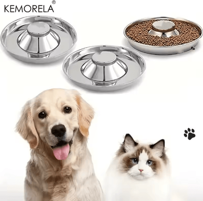 Inspire Picks Stainless Steel Dog Slow Feeder Bowl Anti Gulp Feeding & Water Dish For Puppies And Pets 26cm